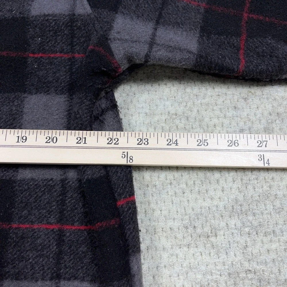 John‎ Wayne Sweater Men Large Black Gray Plaid Pullover Quarter Zip Sweatshirt